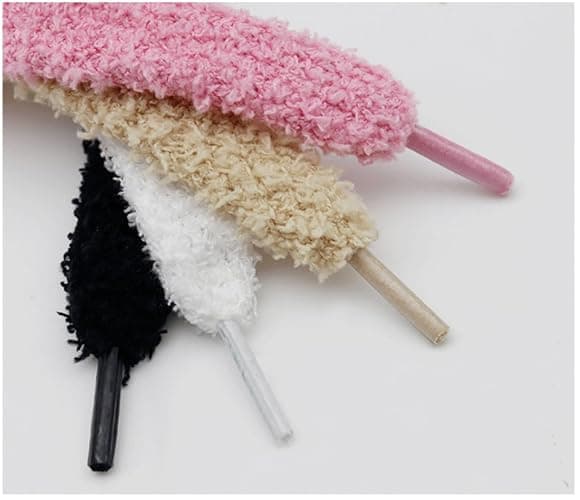 XIANMY Lacets en Peluche pour Chaussures Plates et moelleuses 1,5 cm Cordons de Rechange pour Baskets Chaussures de Sport Chaussures décontractées Bottes 200 cm Blanc thumbnail 3