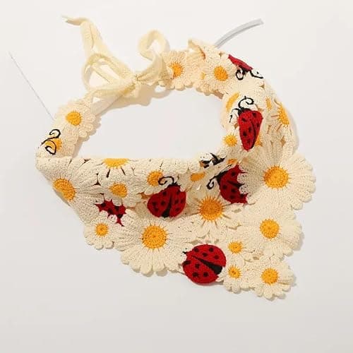 NOIAFZY 1Pcs Fashion Adorable Ladybug Crochet Headband Triangle Knit Hair Scarf Stylish for Women Accessory Pastoral Chic Style thumbnail 6