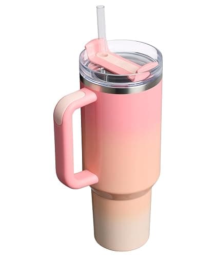STANLEY Quencher H2.0 Tumbler with Handle and Straw 40 oz | Flowstate 3-Position Lid | Cup Holder Compatible for Travel | Insulated Stainless Steel Cup | BPA-Free | Pink Mesa Sunset thumbnail 3
