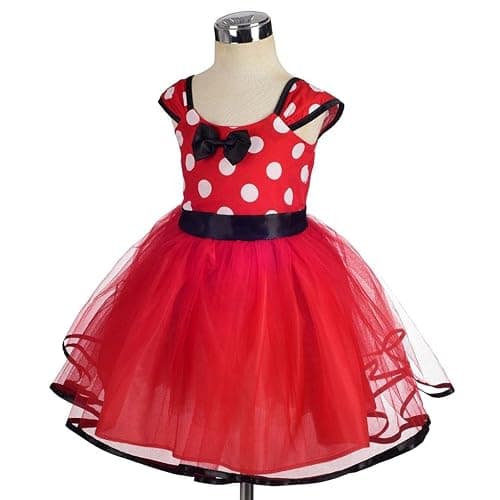 Dressy Daisy Baby Girl Polka Dots Fancy Dress Up Costume Birthday Party Tulle Dresses with Headband Pink/Red/Purple/Hot Pink thumbnail 3