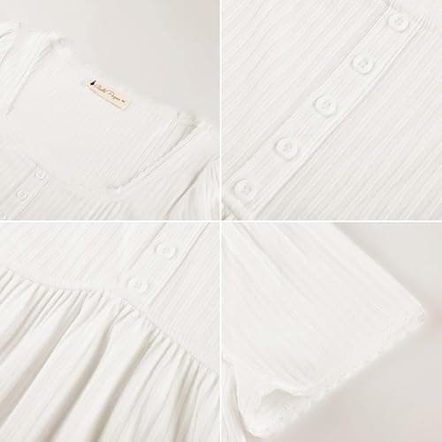 Belle Poque Women's Summer Cute Tops Short Sleeve Babydoll Peplum Top 2026 Square Neck Casual Shirts Teen Top Tee thumbnail 5