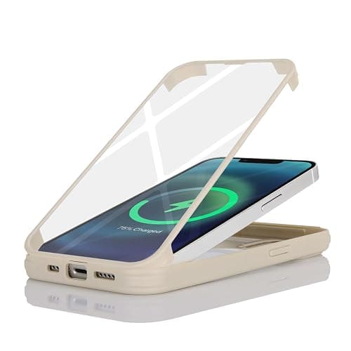 Cavor for iPhone 11 Pro Max Case with Screen Protector,Compatible with Magsafe and Stand, Phone Case for iPhone 11 Pro Max Case Built in Screen Protector,Shockproof Protective Cover-Beige thumbnail 9