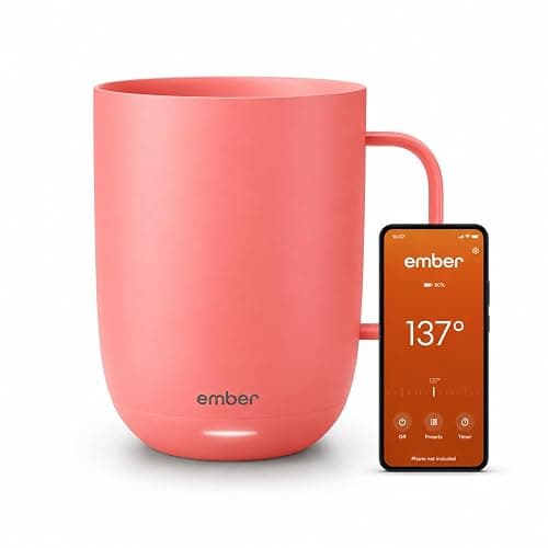 Ember Temperature Control Smart Mug 2, 14 Oz, App-Controlled Heated Coffee Mug with 80 Min Battery Life and Improved Design, Grapefruit - Image 1