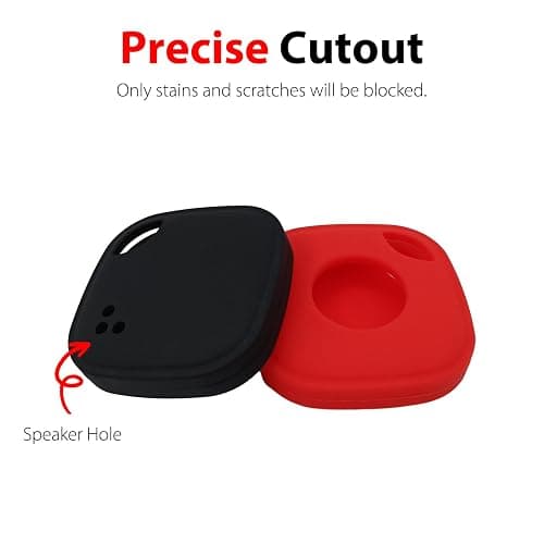 Silicone Case for Tile Mate 2024 with Carabiners, 2 Pack Anti-Scratch Protective Cover for Tile Tracker (Black/Red) thumbnail 3
