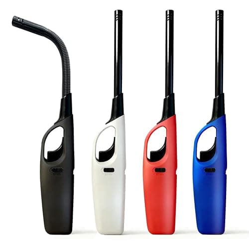 4 Pack Lighter Refillable Butane Lighters, Long Lighters for Candle Camping Fireplace Party BBQ Grill(Fuel Not Included) - Image 1