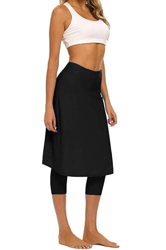 Micosuza Long Swim Skirt with Attached Leggings Modest Sun Protection Sports Skirt for Women thumbnail 6
