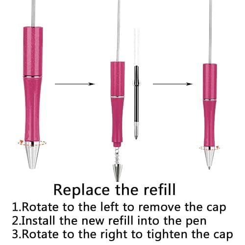 100pcs Beadable Pens Refills for Plastic Bead Ballpoint Pen，Beadable Pens Bulk Refills，Bead Pens Refills (Black) thumbnail 5