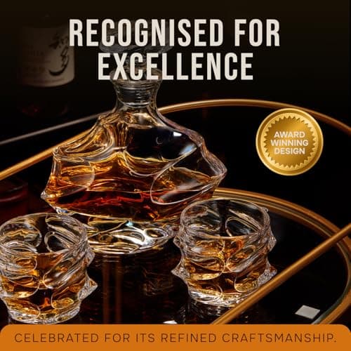 TsukiGlass Storm Japanese Crystal Whisky Decanter – 100% Ultra Clarity Lead-Free Crystal – 750ml Elegant Liquor Carafe for Whiskey, Scotch, Bourbon & Spirits thumbnail 5