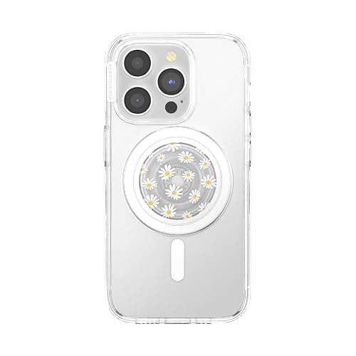 PopSockets Phone Grip for MagSafe with Kickstand, Magnetic Stand, Swappable Top, Secure Hold for iPhone MagSafe Cases, Phone & Tablet Grip, Cute PopSockets - Translucent He Loves Me Not thumbnail 3
