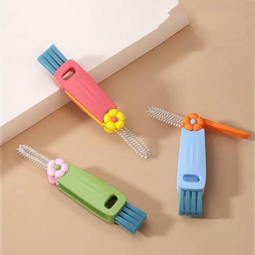 3 in 1 Cup Lid Cleaning Brush, 2024 New Crevice Cleaning Brush Set for Baby Bottle Gap Tight Spaces Cup, 3 in 1 Multifunctional Cleaning Brush Portable Cup Lid Cleaner with Brush(E) thumbnail 3