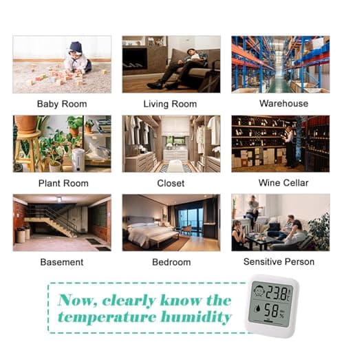 HATUSOKU Digital Thermometer and Hygrometer with Comfort Face Display, Hygrometer, Stand, Magnet, Hanging, Simple, Infectious Disease Prevention, Heat Stroke Prevention (Simple, No Clock) thumbnail 4