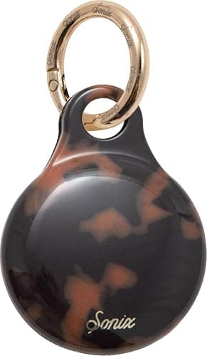 Sonix Cases for Apple AirTags with Gold Carabiner - AirTag Hard Cover Protective Case - AirTag Holder Keychain | Tortoiseshell Print | Brown Tort thumbnail 6