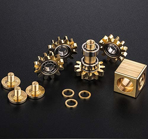 DMaos Fidget Cube Spinner, Linkage 4 Gears Figity Spin Finger Games, Metal Brass with Super Smooth Bearings, Durable Mechanics Romoveable, Small Premium Figit Toy - Gold thumbnail 7
