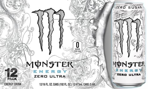 Monster Energy Zero Ultra, Sugar Free Energy Drink, 16 Ounce (Pack of 12) thumbnail 3