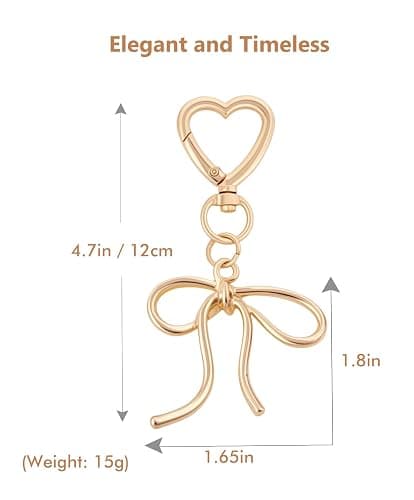 Rikhiua Cute Bow Keychain Elegant Bow Bag Charm Heart Keychain for Women Keys Bag Purse Decor Friend Sister Family thumbnail 7
