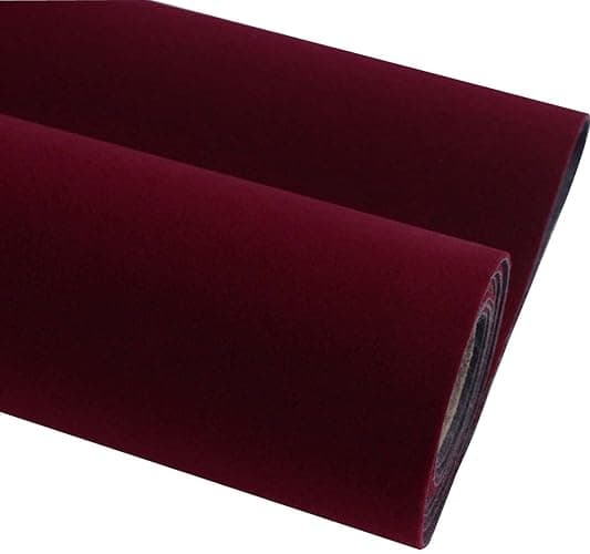 Waddllcor Self Adhesive Velvet Flock Contact Paper Liner for Jewelry Drawer 17.7" x 117" Craft Fabric Peel and Stick, Soft Velvet Liner for Drawer DIY (Maroon Color) - Image 1
