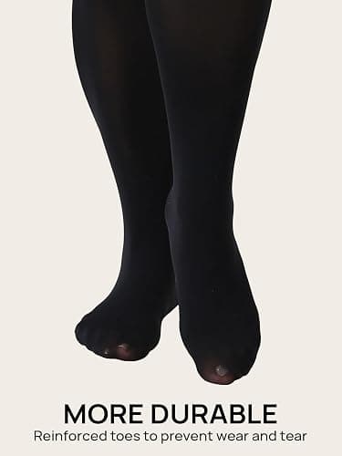 MANZI Women's 2 Pairs Control Top Pantyhose High Waist Plus Size Tights Ultra-Soft thumbnail 6
