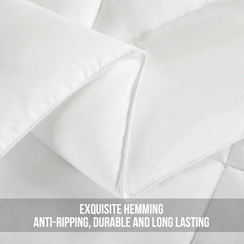 All Season Comforter King Size White,Thick Comforter for Night Sweats,Down Alternative Comforter,Duvet Insert with 8 Corner Tabs, Winter Warm Quilts Hotel Collection Reversible Fluffy Hypoallergenic thumbnail 5