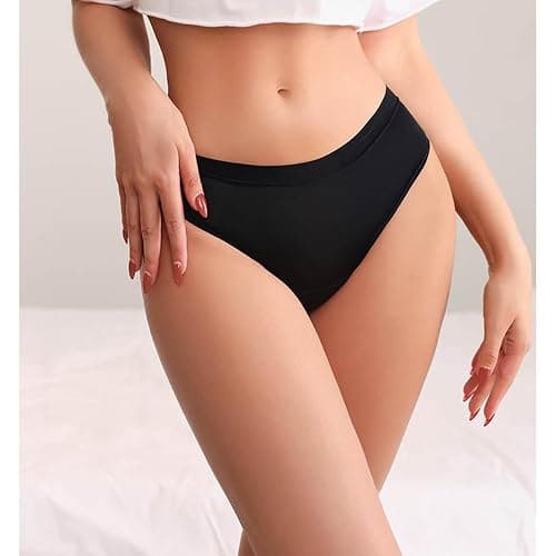 Bhyzdi Women's Period Panties with 4 Layers of Leakproof Protection Heavy Flow Mid Waist Menstrual Cotton Briefs 5 Pack thumbnail 7