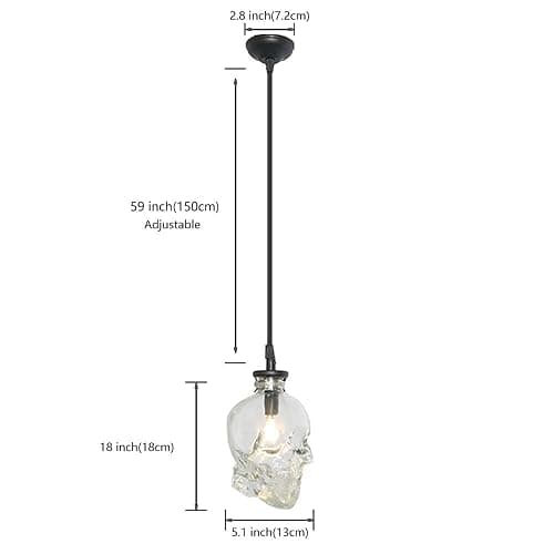 NIUYAO Pendant Light Lamp Dome Shade Hanging Ceiling Light (Skull Shape) thumbnail 5