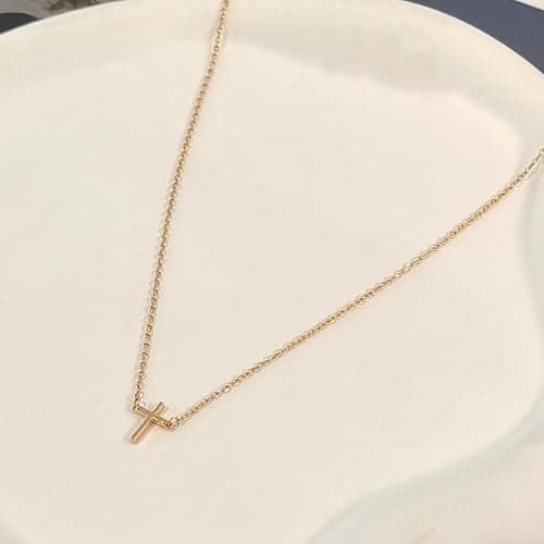 HERIER Cross Necklace for Women, Dainty 18K Gold Plated Small Cross Pendant Necklace Simple Gold Cross Necklaces for Women Trendy Gold Jewelry for Women Gift - Tiny Cross-Gold thumbnail 6