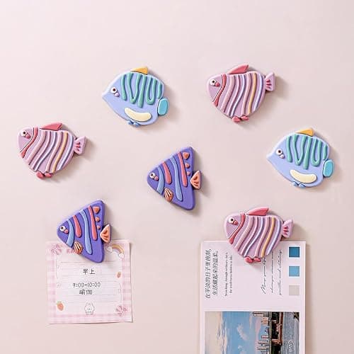 Realistic Tropical Fish Art Fridge Magnets Set for Refrigerator,Magnetic Decor,Office & Whiteboard (Angelfish, Pufferfish, Butterflyfish, Kissing Gourami) thumbnail 2
