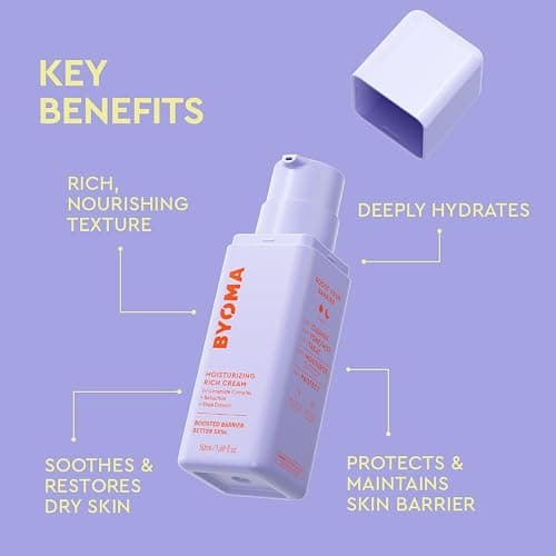BYOMA Moisturizing Rich Cream - Barrier Repair Cream Face Lotion with Bakuchiol & Shea Extract - Ceramide Face Moisturizer for Dry Skin - Anti Wrinkle, Alcohol Free Face Moisturizer - 1.69 fl.oz thumbnail 3