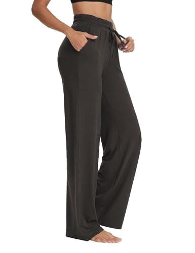 Sarin Mathews Womens Yoga Sweatpants Wide Leg High Waisted Lounge Pajamas Pants Comfy Workout Loose Pants with Pockets - Image 1