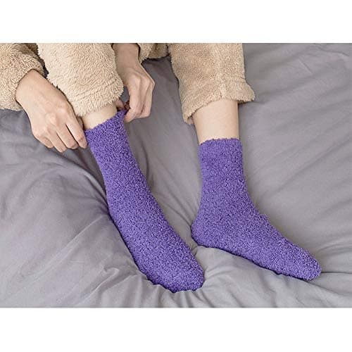 6 Pairs Womens Fuzzy Socks Winter Warm Soft Cozy Fluffy Microfiber House Sleeping Slipper Socks Christmas Gifts thumbnail 2