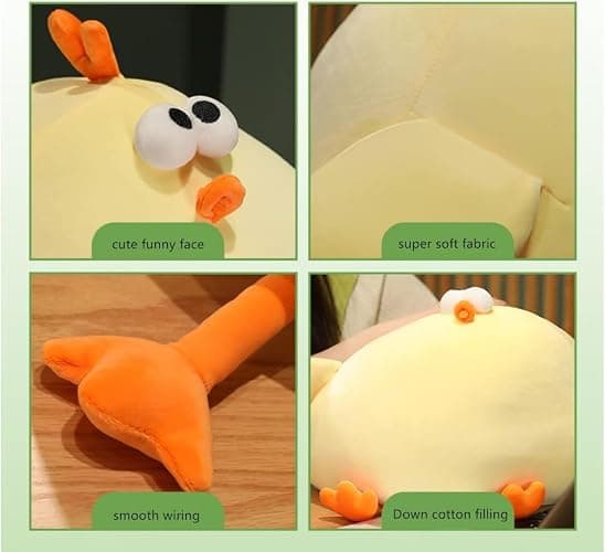 Maomoto Funny Fat Chicken Plush Pillow, Super Soft Mother Hen Doll, Cute Chicken Neck Pillow, Yellow Plush Stuffed Animal for Boys & Girls Festival Gifts thumbnail 6