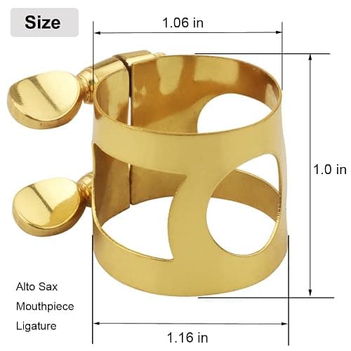 Alto Sax Mouthpiece Ligature Double Screws Saxophone Gold Ligature Fastener thumbnail 2