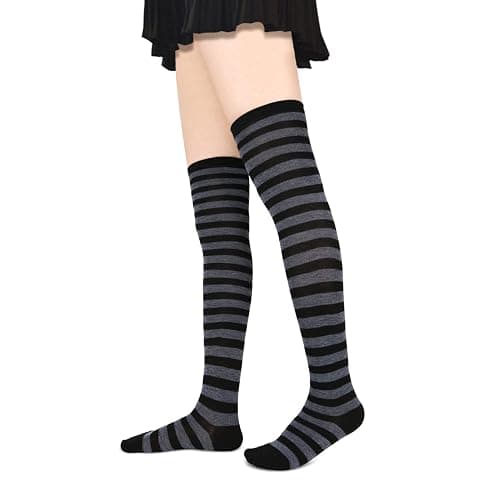 Benefeet Sox Womens Rainbow Striped Knee High Thigh High Socks Arm Warmers Set Fingerless Gloves Halloween Costume thumbnail 5