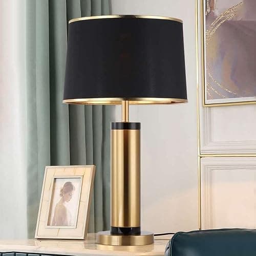 Mengjay Lampe de table Métal moderne, Lampe de chevet, abat-jour blanc ou noirLampe de table，Elle convient très bien comme lampe de lecture dans la chambre à coucher, le salon et le bureau thumbnail 3