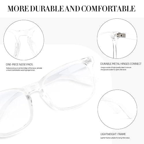 NZKNP Blue Light Glasses for Woman Men,Blue Light Blocking Glasses,Clear Glasses thumbnail 3