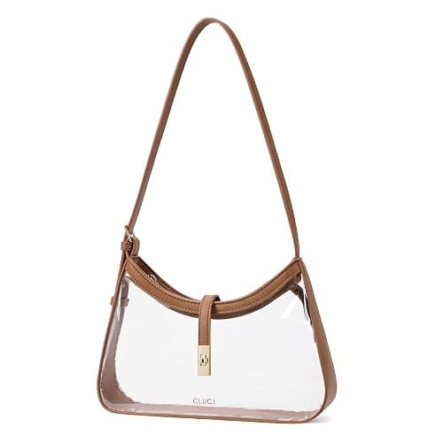 CLUCI Clear Bag for Stadium Events, Small Transparent Purse for Women | Concert, Mini, Crescent, Y2K, Adjustable Strap, Going out, Everyday Use, Cute, Zipper, Hobo Bag, Handbag thumbnail 9