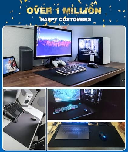 KTRIO Large Gaming Mouse Pad Desk Mat for Gamer, 31.5" x 15.7", Black, XXL thumbnail 6