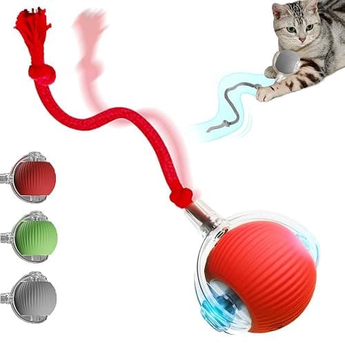 QITELL 2026 New Interactive Cat Toys for Indoor Cats, Kitten Toys to Relieve Boredom for Indoor Cats (Red) - Image 1