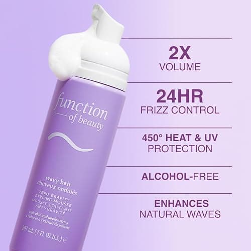 Function of Beauty Wavy Hair Mousse for Styling - Anti-Frizz Hair Styler Adds Volume & Defines Natural Waves - Volumizing & Texturizing Lightweight Styling Foam with Flexible Hold - Hair Care Products thumbnail 3