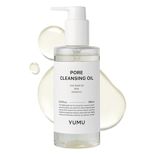 YUMU Coix Seed Deep Pore Cleansing Oil, Vitamin E, BHA, Double Cleansing, Waterproof Makeup Remover, Gentle Oil Cleanser, Blackhead Remover, No Oily Residue, Korean Skin Care (200ml/6.76 fl.oz.) - Image 1