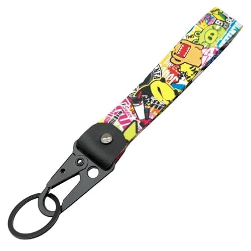 IUUBXKEH 1pc JDM Style Colorful Graffiti DOMO Keytag Keychain - ID & Work Badge Keyring for Car SUV Truck Motorcycle and GYM thumbnail 4