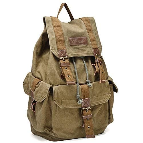 Gootium Canvas Backpack - Vintage Outdoor Rucksack Travel Day Pack thumbnail 2