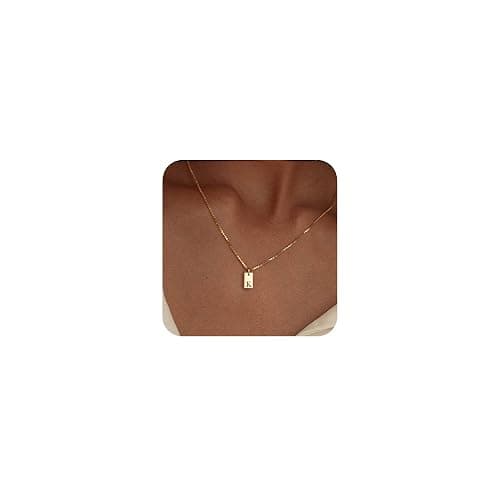 Stocking Stuffers Initial Necklaces for Women 14K Gold Plated Letter Necklace Dainty Name Pendant Necklace Personalized Christmas Gifts for Women Trendy Gold Jewelry - Image 1
