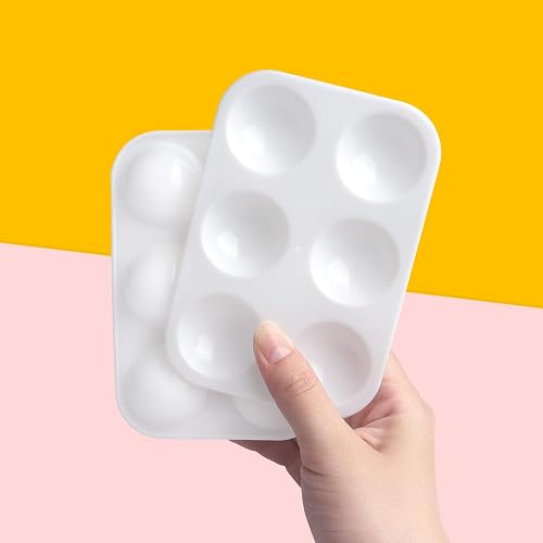 Tamaki 8 PCS White Plastic Paint Tray Palettes, Watercolor Palette Painting Tray for Painting Party, DIY Craft and Art Painting thumbnail 2