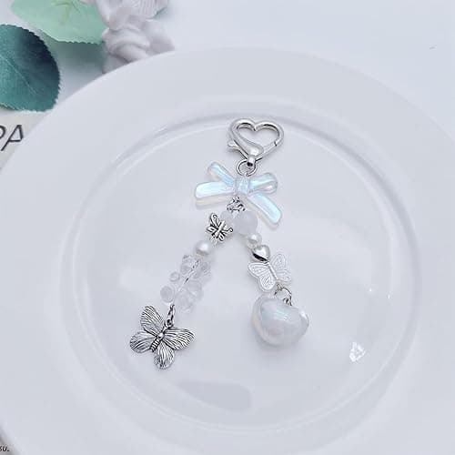AGEN KGEN Aesthetic Y2K keychains Cute Butterfly Star Strawberry Bear Guitar Keychains Charms for Women Bag Purse Gifts thumbnail 8