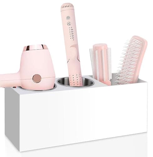 Hair Tool Organizer, Hair Dryer Holder with Heatproof Steel Cups, Acrylic Vanity Organizer for Curling Iron, Flat Iron & Hair Brushes, Perfect for Bathroom Countertop or Cabinet Storage - Image 1