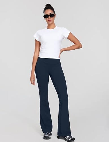 HeyNuts Harmony Flare Leggings 29"/30.5"/32.5"/34.5", High Waisted Tummy Control Wide Leg Bootcut Yoga Pants Lounge Soft thumbnail 3