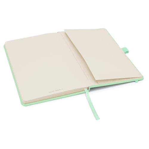 Notes London Eco A5 Notebook with Lined Pages, Pen Loop, Ribbon, Date Marks and Paper Pocket, Medium Hardback Journal, Note, sustainably sourced paper (Pastel Mint) thumbnail 4