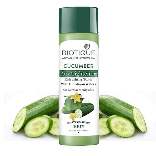 Biotique Bio Cucumber Pore Tightening Toner with Himalayan Waters for Normal to Oily Skin -120 ML/ 4.06Fl.Oz. I Help from Harmful Effects of Sun I Berberis aristata, Cucumis sativus - Image 1