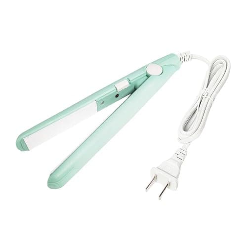 Mini Hair Straightener 2 in 1 Straight and Curly Hair Flat Iron Ceramic Tourmaline Plate 100-240V 20W US Plug (Green) thumbnail 6