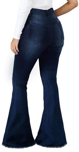 LaiyiVic Bell Bottom Jeans for Women High Waisted Stretchy Skinny Flared Denim Pants thumbnail 2